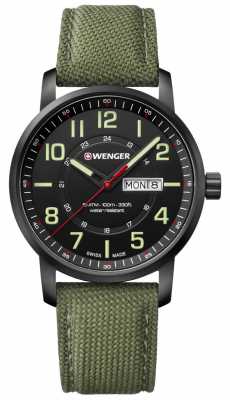 Wenger mens Attitude Green Nylon Watch 01.1541.104 Wenger mens Attitude Green Nylon Watch 01.1541.104