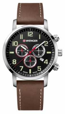 Wenger mens Attitude Chrono Brown Leather Watch 01.1543.103 Wenger mens Attitude Chrono Brown Leather Watch 01.1543.103