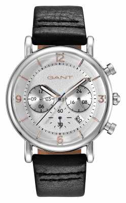 GANT Mens Springfield Black Leather Strap Silver Dial GT007001 GANT Mens Springfield Black Leather Strap Silver Dial GT007001
