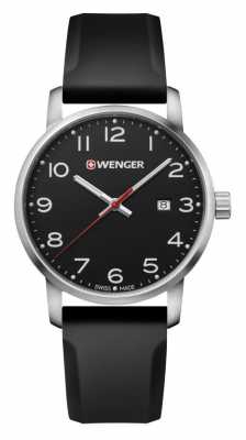 Wenger mens Avenue Black Silicone Strap Watch 01.1641.101 Wenger mens Avenue Black Silicone Strap Watch 01.1641.101