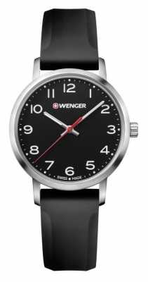 Wenger womens Avenue Black Silicone Strap Watch 01.1621.101 Wenger womens Avenue Black Silicone Strap Watch 01.1621.101