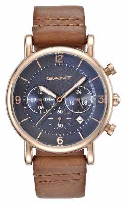 GANT Mens Springfield Brown Leather Strap Blue Dial GT007003 GANT Mens Springfield Brown Leather Strap Blue Dial GT007003