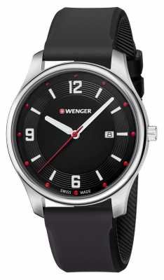 Wenger mens City Active Black Silicone Watch 01.1441.109 Wenger mens City Active Black Silicone Watch 01.1441.109