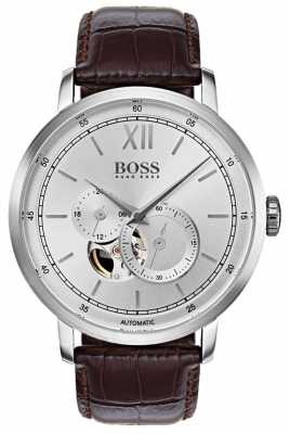 Hugo Boss Mens Signature Automatic Brown Leather Watch 1513505 Hugo Boss Mens Signature Automatic Brown Leather Watch 1513505