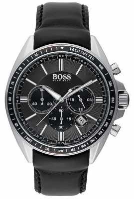 Hugo Boss Mens Driver Sport Black Leather Chronograph 1513085 Hugo Boss Mens Driver Sport Black Leather Chronograph 1513085