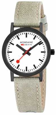 Mondaine Classic IP Case Beige Leather Canvas A658.30323.61SBG Mondaine Classic IP Case Beige Leather Canvas A658.30323.61SBG