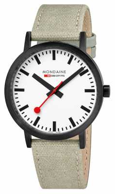 Mondaine Classic IP Case 40mm Beige Leather Canvas A660.30360.61SBG Mondaine Classic IP Case 40mm Beige Leather Canvas A660.30360.61SBG