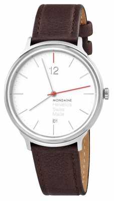 Mondaine Helvetica Spiekermann Light 38mm Brown Leather Strap MH1.L2212.LG Mondaine Helvetica Spiekermann Light 38mm Brown Leather Strap MH1.L2212.LG