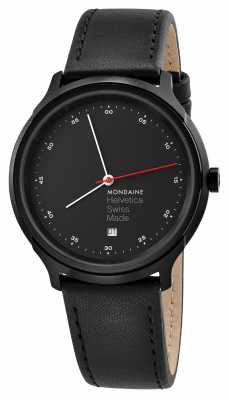 Mondaine Helvetica Spiekermann Regular 40mm Black Leather MH1.R2223.LB Mondaine Helvetica Spiekermann Regular 40mm Black Leather MH1.R2223.LB