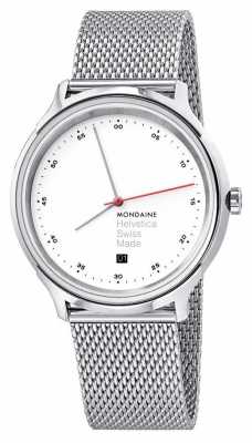 Mondaine Helvetica Spiekermann Regular 40mm Steel Mesh MH1.R2211.SM Mondaine Helvetica Spiekermann Regular 40mm Steel Mesh MH1.R2211.SM