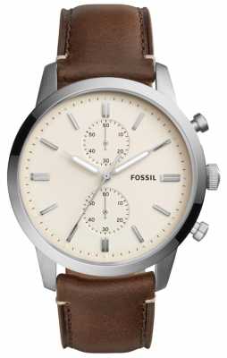 Fossil Mens Townsman Brown Leather Strap Stainless Steel Case FS5350 Fossil Mens Townsman Brown Leather Strap Stainless Steel Case FS5350