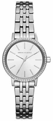 Armani Exchange Womens Stainless Steel Bracelet Silver Dial AX5541 Armani Exchange Womens Stainless Steel Bracelet Silver Dial AX5541