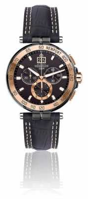 Michel Herbelin Mens Newport Yacht Club Chronograph Black Strap Black Dial 36656/TR14 Michel Herbelin Mens Newport Yacht Club Chronograph Black Strap Black Dial 36656/TR14
