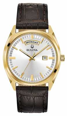 Bulova Mens Classic Gold Tone With Leather Strap 97C106 Bulova Mens Classic Gold Tone With Leather Strap 97C106
