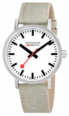 Mondaine Swiss Railways Classic 40mm Beige Canvas Strap A660.30360.16SBG Mondaine Swiss Railways Classic 40mm Beige Canvas Strap A660.30360.16SBG