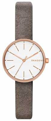 Skagen Womans Signatur Rose Gold With Grey Leather Strap SKW2644 Skagen Womans Signatur Rose Gold With Grey Leather Strap SKW2644