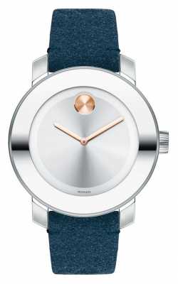 Movado Unisex Bold Stainless Steel Blue Suede 3600446 Movado Unisex Bold Stainless Steel Blue Suede 3600446