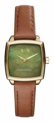 Armani Exchange Womans Nicolette Green Dial Brown Leather Strap AX5451 Armani Exchange Womans Nicolette Green Dial Brown Leather Strap AX5451