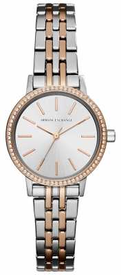 Armani Exchange Womans Two Tone Stainless Steel Bracelet AX5542 Armani Exchange Womans Two Tone Stainless Steel Bracelet AX5542