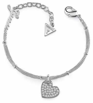 Guess My Sweetie Heart Charm Bracelet Rhodium UBB84077-L Guess My Sweetie Heart Charm Bracelet Rhodium UBB84077-L