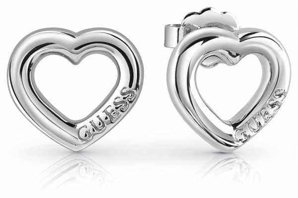 Guess Grace Bold Heart Charm Studs Rhodium UBE84021 Guess Grace Bold Heart Charm Studs Rhodium UBE84021