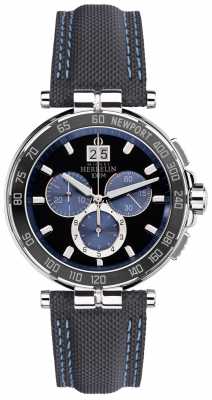 Michel Herbelin Mens Newport Yacht Club, Black, Blue 36656/AN65 Michel Herbelin Mens Newport Yacht Club, Black, Blue 36656/AN65
