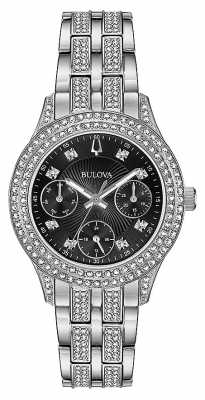 Bulova Womens Crystal Black Chronograph Watch 96N110 Bulova Womens Crystal Black Chronograph Watch 96N110