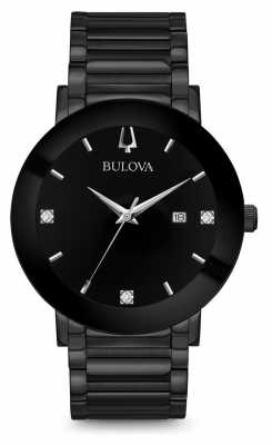 Bulova Mens Modern Diamond Watch Black 98D144 Bulova Mens Modern Diamond Watch Black 98D144