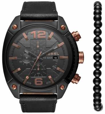 Diesel Mens Overflow Watch Bracelet Gift Set Black DZ4462 Diesel Mens Overflow Watch Bracelet Gift Set Black DZ4462