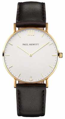 Paul Hewitt Unisex Sailor Black Leather Strap PH-SA-G-SM-W-2M Paul Hewitt Unisex Sailor Black Leather Strap PH-SA-G-SM-W-2M