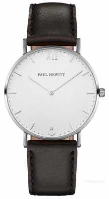 Paul Hewitt Unisex Sailor Black Leather Strap PH-SA-S-ST-W-2M Paul Hewitt Unisex Sailor Black Leather Strap PH-SA-S-ST-W-2M