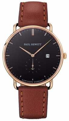 Paul Hewitt Mens The Grand Atlantic Brown Leather Strap PH-TGA-G-B-1M Paul Hewitt Mens The Grand Atlantic Brown Leather Strap PH-TGA-G-B-1M
