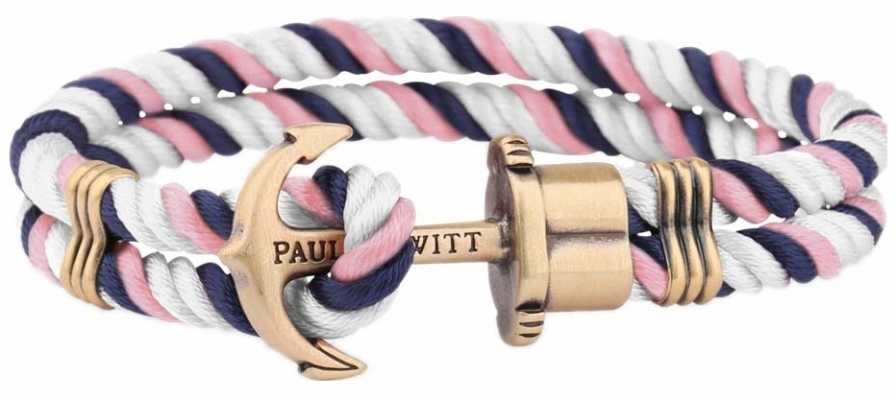Paul Hewitt Jewellery Phrep Brass Anchor Navy White Pink Nylon Bracelet Large PH-PH-N-NLPW-L Paul Hewitt Jewellery Phrep Brass Anchor Navy White Pink Nylon Bracelet Large PH-PH-N-NLPW-L