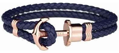 Paul Hewitt Jewellery Phrep Rose Gold Anchor Navy Leather Bracelet XX Large PH-PH-L-R-N-XXL Paul Hewitt Jewellery Phrep Rose Gold Anchor Navy Leather Bracelet XX Large PH-PH-L-R-N-XXL
