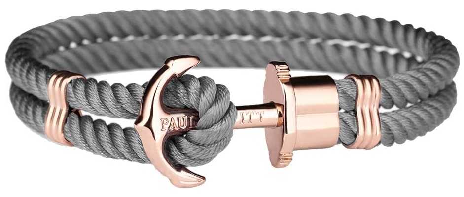 Paul Hewitt Jewellery Phrep Rose Gold Anchor Grey Nylon Bracelet XX Large PH-PH-N-R-GR-XXL Paul Hewitt Jewellery Phrep Rose Gold Anchor Grey Nylon Bracelet XX Large PH-PH-N-R-GR-XXL