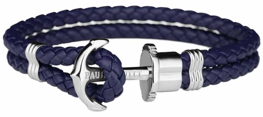 Paul Hewitt Jewellery Phrep Silver Anchor Navy Leather Bracelet Medium PH-PH-L-S-N-M Paul Hewitt Jewellery Phrep Silver Anchor Navy Leather Bracelet Medium PH-PH-L-S-N-M