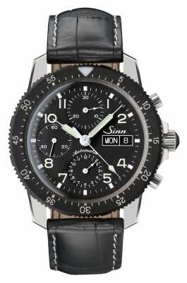Sinn 103 St Classic Pilot Chrono Black Alligator Embossed Leather 103.035 Sinn 103 St Classic Pilot Chrono Black Alligator Embossed Leather 103.035