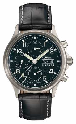 Sinn 358 Sa PILOT Classic Chrono Black Alligator Embossed Leather 358.062 Sinn 358 Sa PILOT Classic Chrono Black Alligator Embossed Leather 358.062