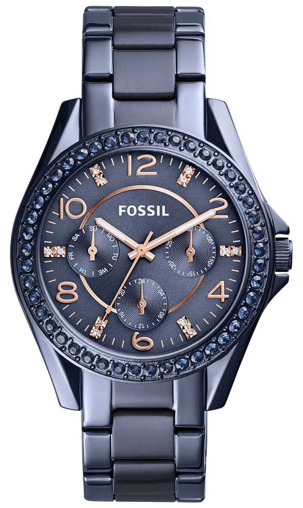 fossil womens blue stainless steel es4294 fossil womens blue stainless steel es4294