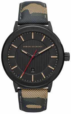 Armani Exchange Mens Camo Strap Black Dial Watch AX1460 Armani Exchange Mens Camo Strap Black Dial Watch AX1460