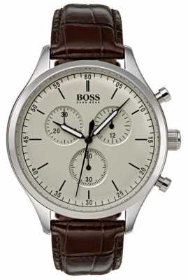 Hugo Boss Mens Companion Chronograph Brown Leather Strap 1513544 Hugo Boss Mens Companion Chronograph Brown Leather Strap 1513544