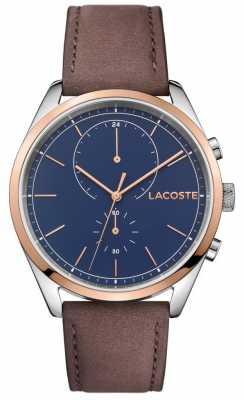 Lacoste Mens San Diego Leather Strap Blue Dial 2010917 Lacoste Mens San Diego Leather Strap Blue Dial 2010917