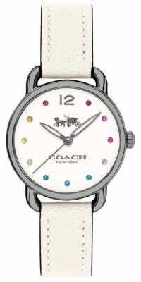 Coach Womans Delancey Watch White Leather Strap 14502915 Coach Womans Delancey Watch White Leather Strap 14502915