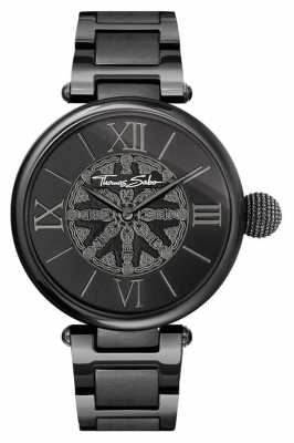 Thomas Sabo Womans Karma Black IP Steel Watch WA0307-202-203-38 Thomas Sabo Womans Karma Black IP Steel Watch WA0307-202-203-38