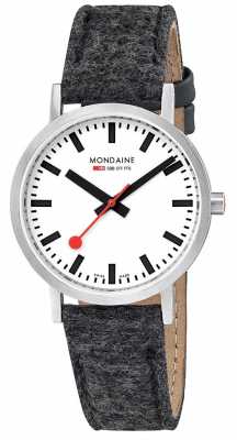 Mondaine Unisex Swiss Railways Classic Dark Grey Felt Leather Strap A6603031416SBH Mondaine Unisex Swiss Railways Classic Dark Grey Felt Leather Strap A6603031416SBH