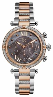 Gc Womans Cablechic Sport 2 Time Rose Gold And Silver Tone Y16015L5 Gc Womans Cablechic Sport 2 Time Rose Gold And Silver Tone Y16015L5