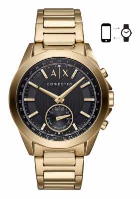 Armani Exchange Mens Hybrid Smartwatch Gold Tone Bracelet Black Dial AXT1008 Armani Exchange Mens Hybrid Smartwatch Gold Tone Bracelet Black Dial AXT1008