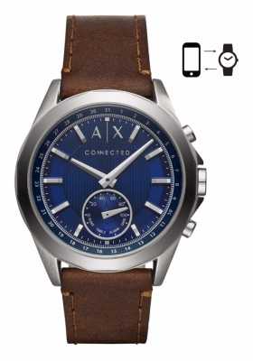 Armani Exchange Mens Hybrid SNartwatch Brown Leather Strap Blue Dial AXT1010 Armani Exchange Mens Hybrid SNartwatch Brown Leather Strap Blue Dial AXT1010