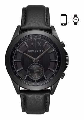 Armani Exchange Mens Drexler Leather Stainless Steel Hybrid Smartwatch AXT1009 Armani Exchange Mens Drexler Leather Stainless Steel Hybrid Smartwatch AXT1009