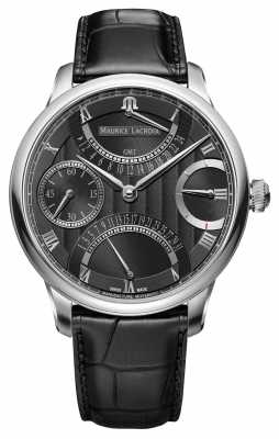 Maurice Lacroix MASTERPIECE DOUBLE RETROGRADE Mens Leather Black Watch MP6578-SS001-331-1 Maurice Lacroix MASTERPIECE DOUBLE RETROGRADE Mens Leather Black Watch MP6578-SS001-331-1